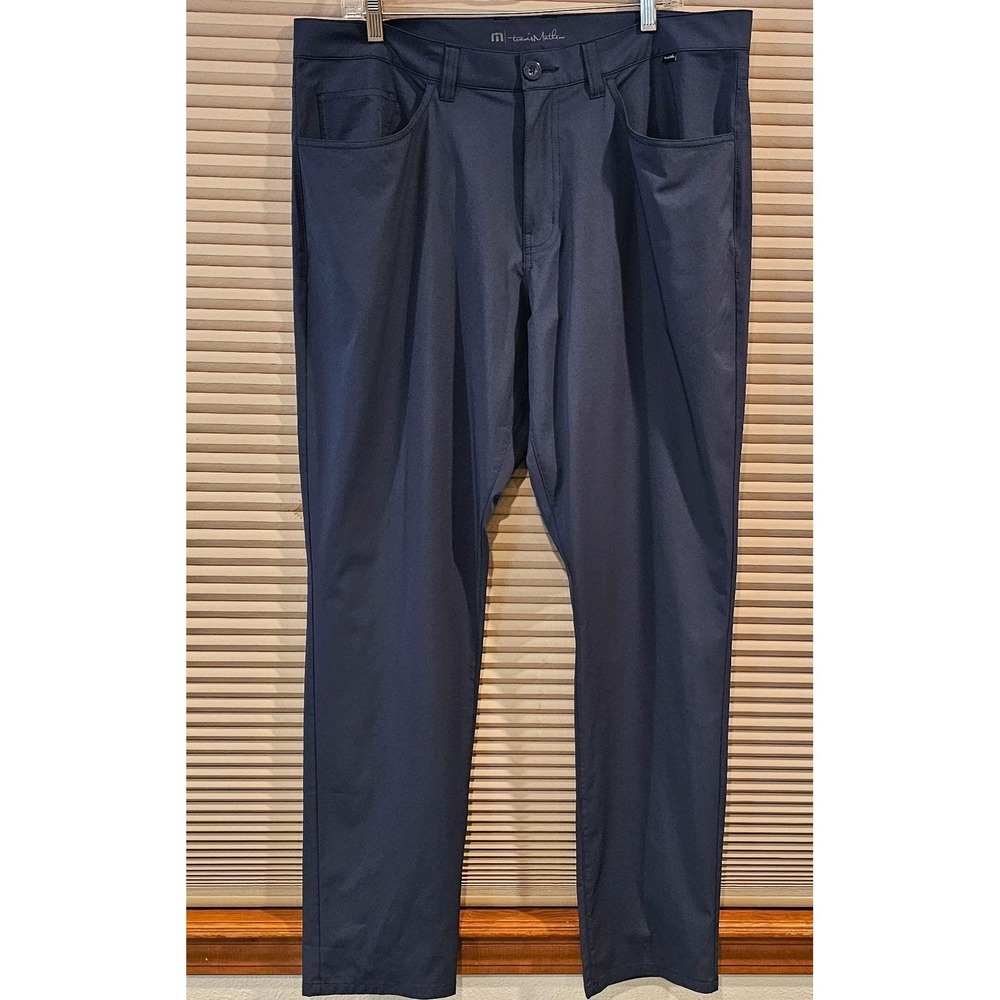 Travis Mathew Golf Pants Stretch Navy Blue Mens Size 36 Lightweight Performance